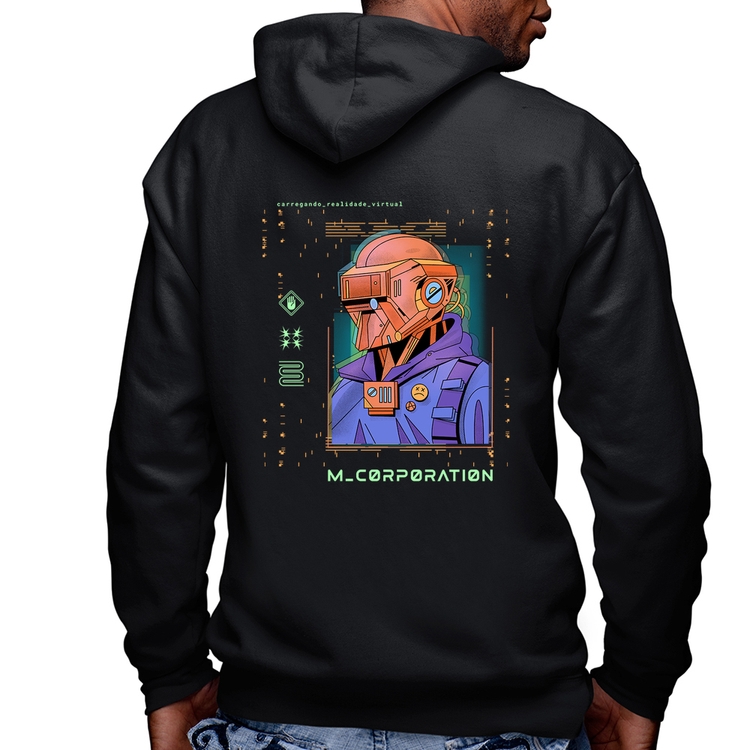 Blusa Moletom Metaverse Corporation Masculina com Capuz e Zíper