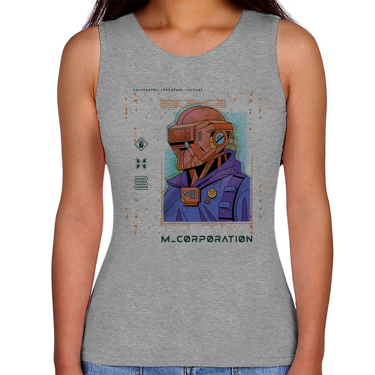 Regata Feminina Metaverse Corporation - Cinza