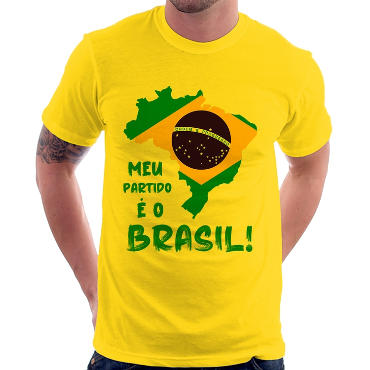 Camiseta Meu partido é o Brasil - Amarela