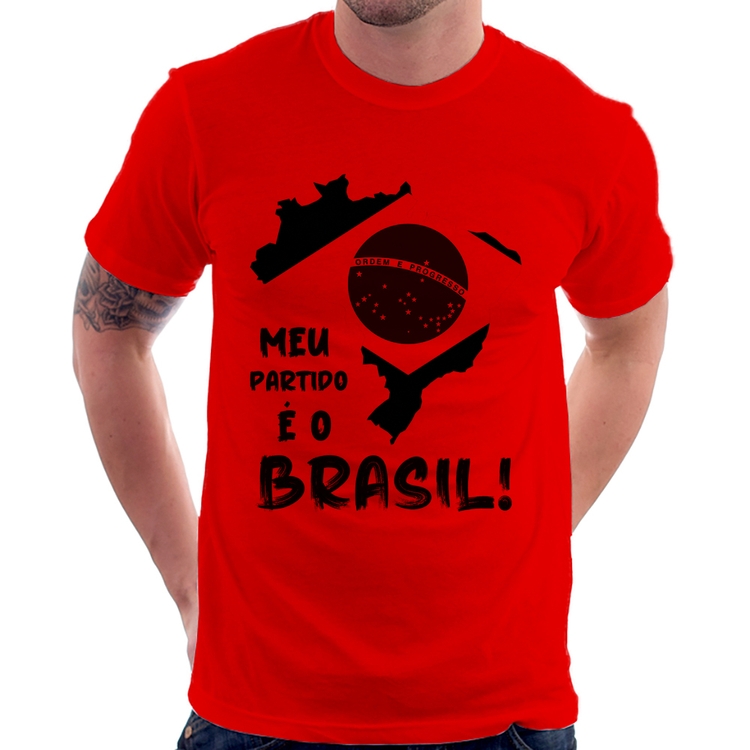 Camiseta Meu partido é o Brasil - Vermelha