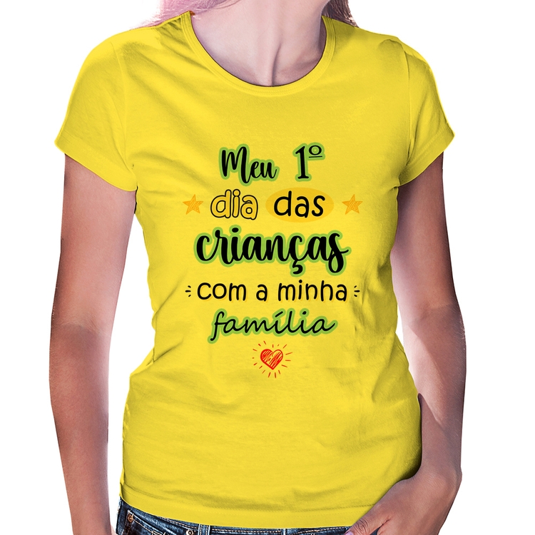 Baby Look Meu primeiro dia das crianças (azul) - Amarela