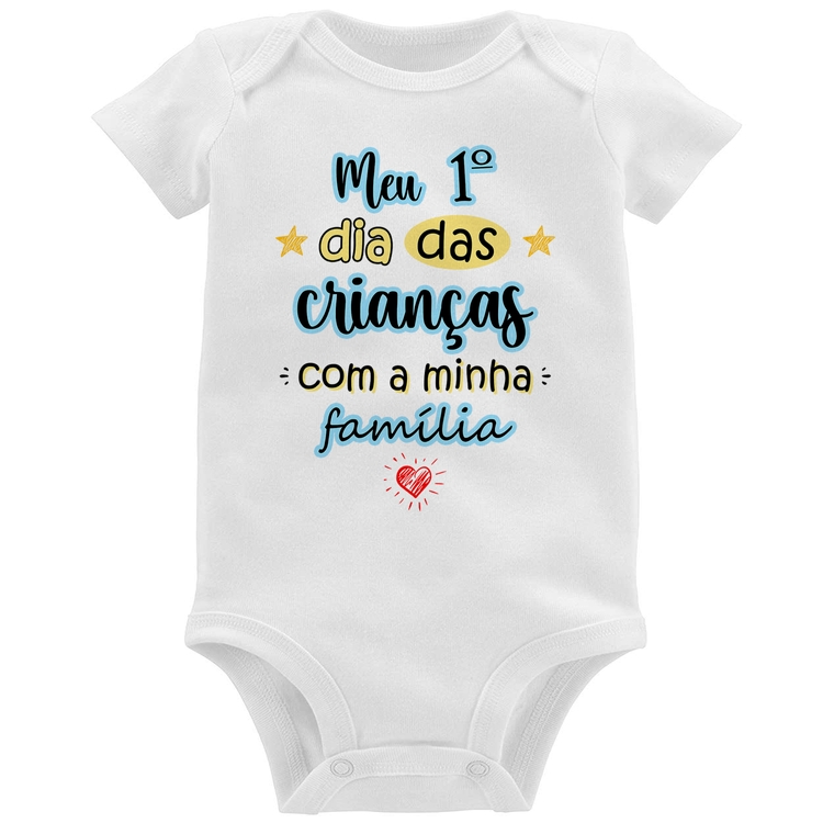 Body Bebê Meu primeiro dia das crianças (azul)