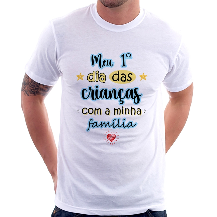 Camiseta Meu primeiro dia das crianças (azul)