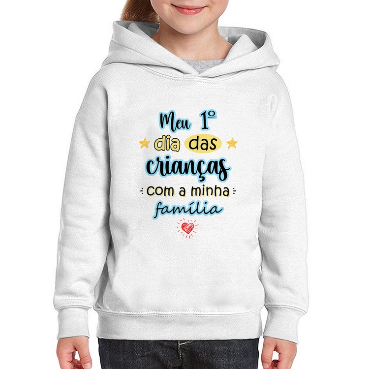 Moletom Infantil Meu primeiro dia das crianças (azul)