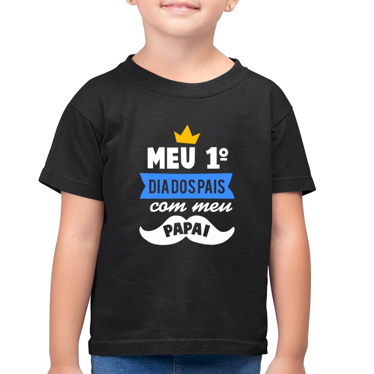 Camiseta Algodão Infantil Meu primeiro dia dos pais com meu papai