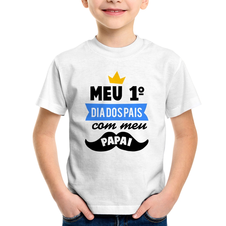 Camiseta Infantil Meu primeiro dia dos pais com meu papai