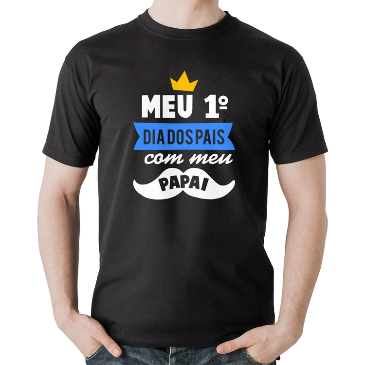 Camiseta Algodão Meu primeiro dia dos pais com meu papai