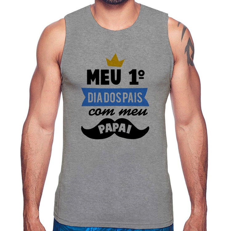 Regata Meu primeiro dia dos pais com meu papai - Cinza