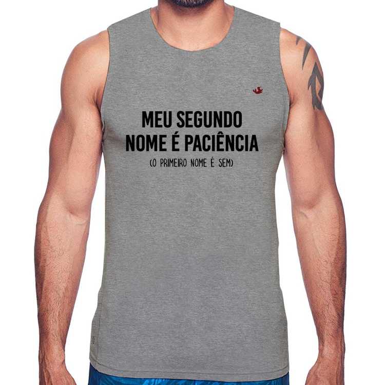 Regata Meu segundo nome é paciência - Cinza