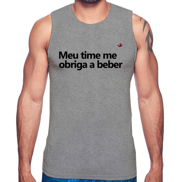 Regata Meu time me obriga a beber - Cinza