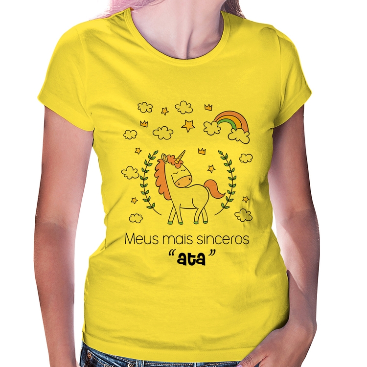 Baby Look Meus mais sinceros "ata" - Amarela
