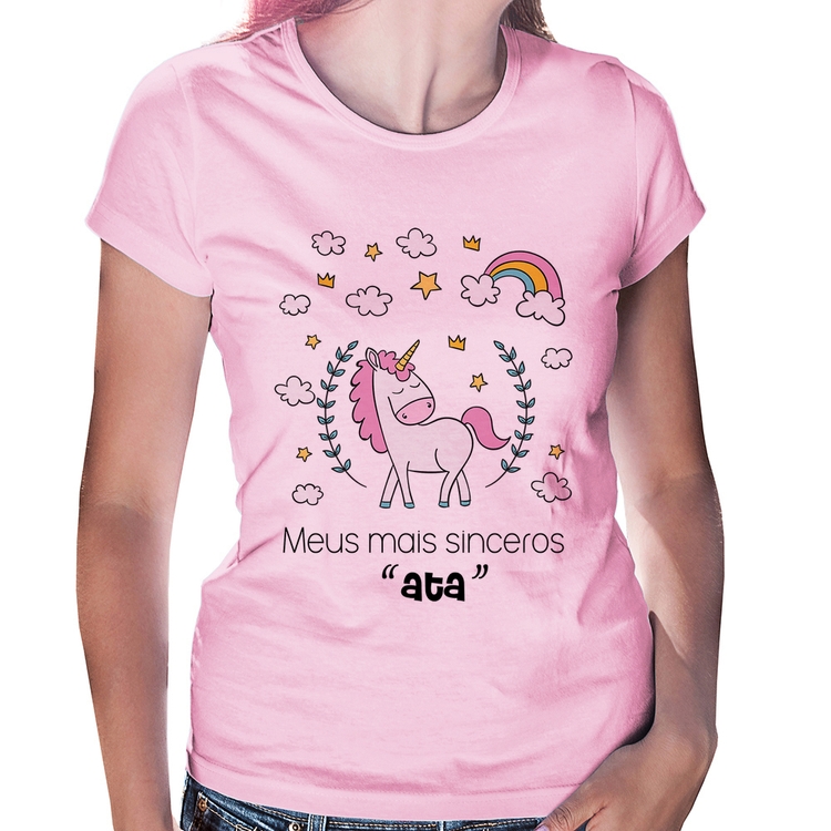 Baby Look Meus mais sinceros "ata" - Rosa Bebê