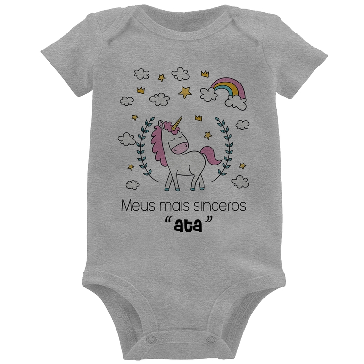Body Bebê Meus mais sinceros "ata" - Cinza