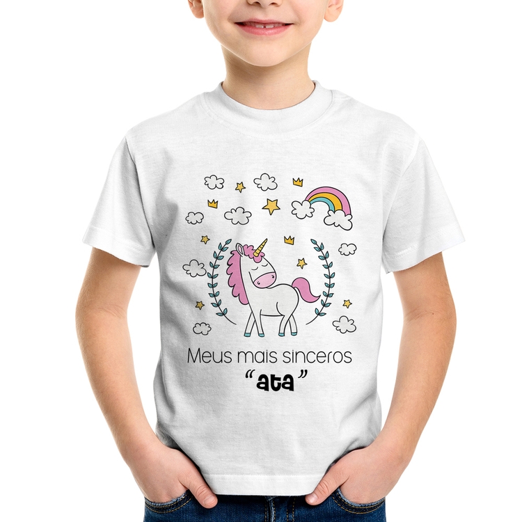 Camiseta Infantil Meus mais sinceros "ata"