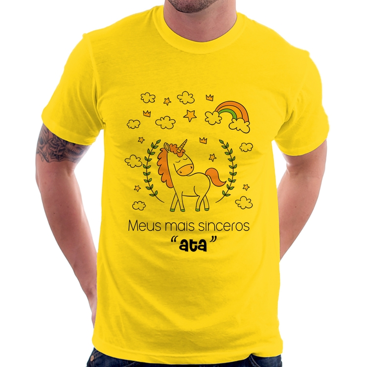 Camiseta Meus mais sinceros "ata" - Amarela