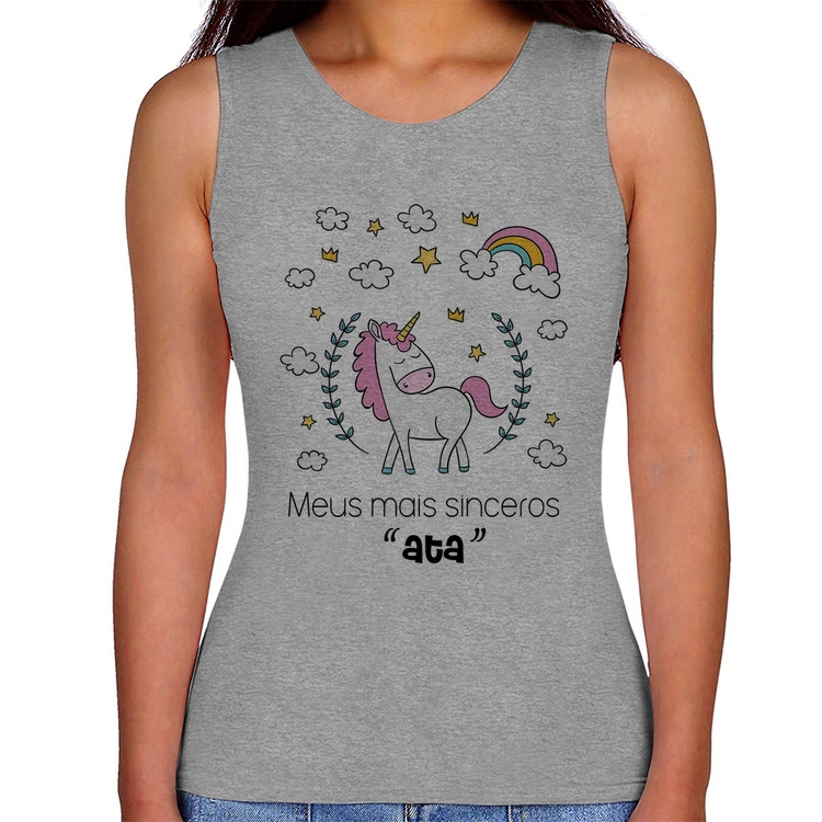 Regata Feminina Meus mais sinceros "ata" - Cinza