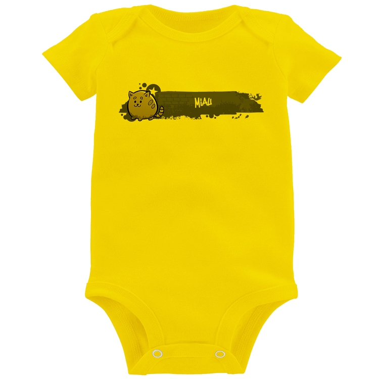 Body Bebê Miau - Amarelo