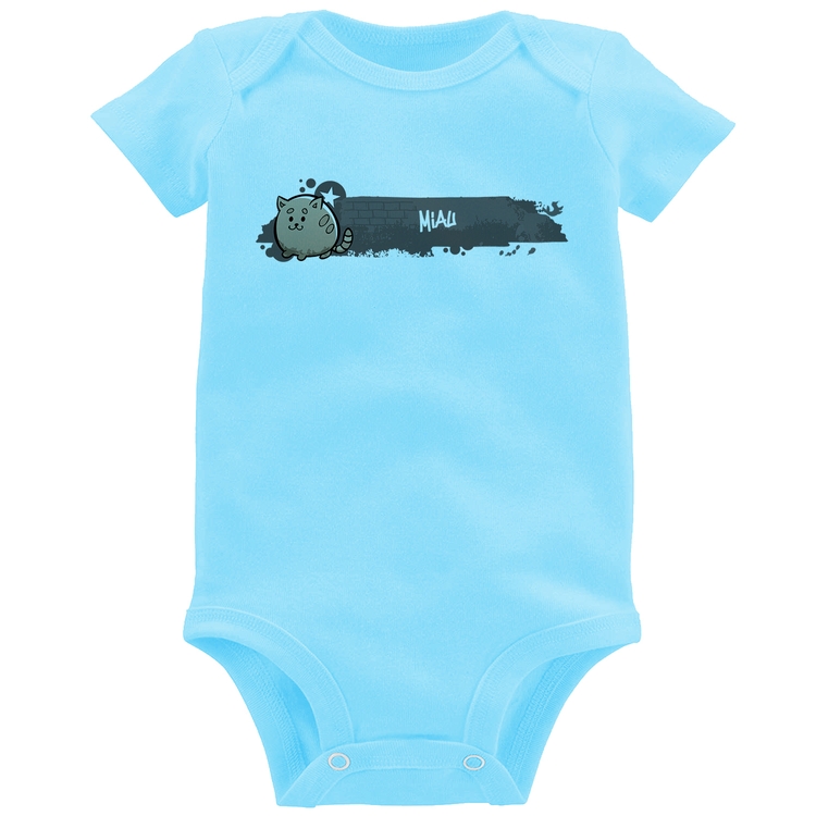 Body Bebê Miau - Azul Bebê