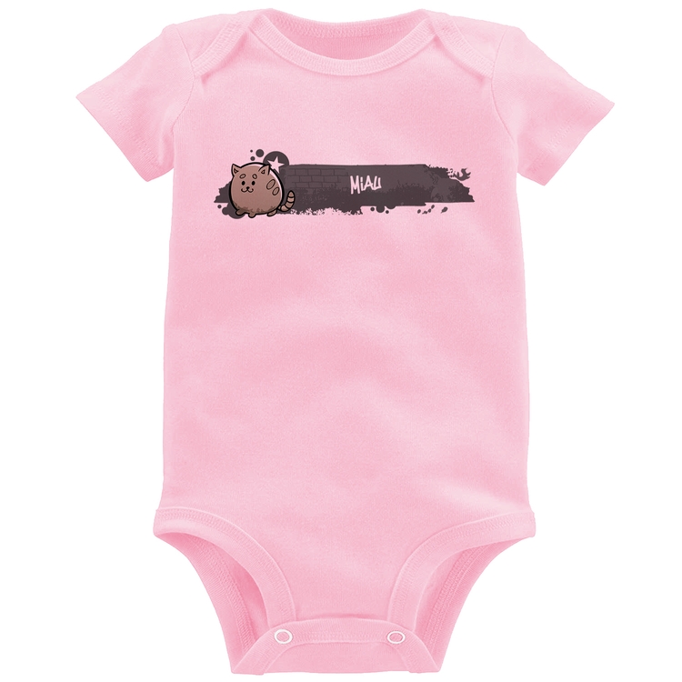 Body Bebê Miau - Rosa Bebê