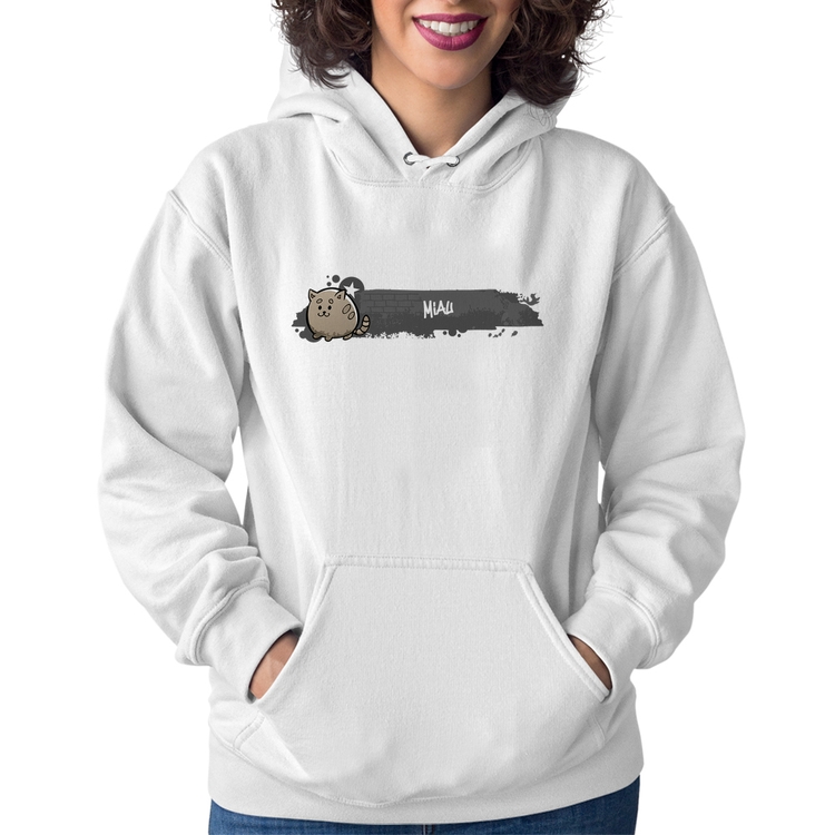 Moletom Feminino Miau - Branco