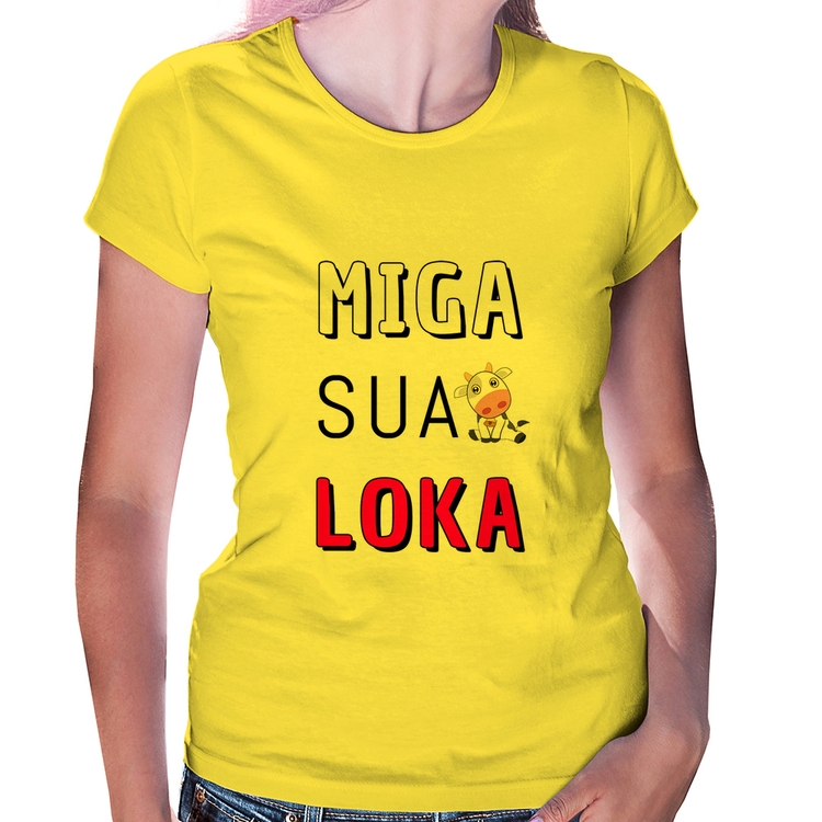 Baby Look Miga Sua Loka - Amarela