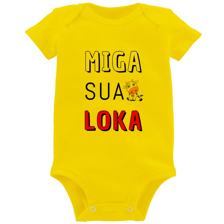 Body Bebê Miga Sua Loka - Amarelo