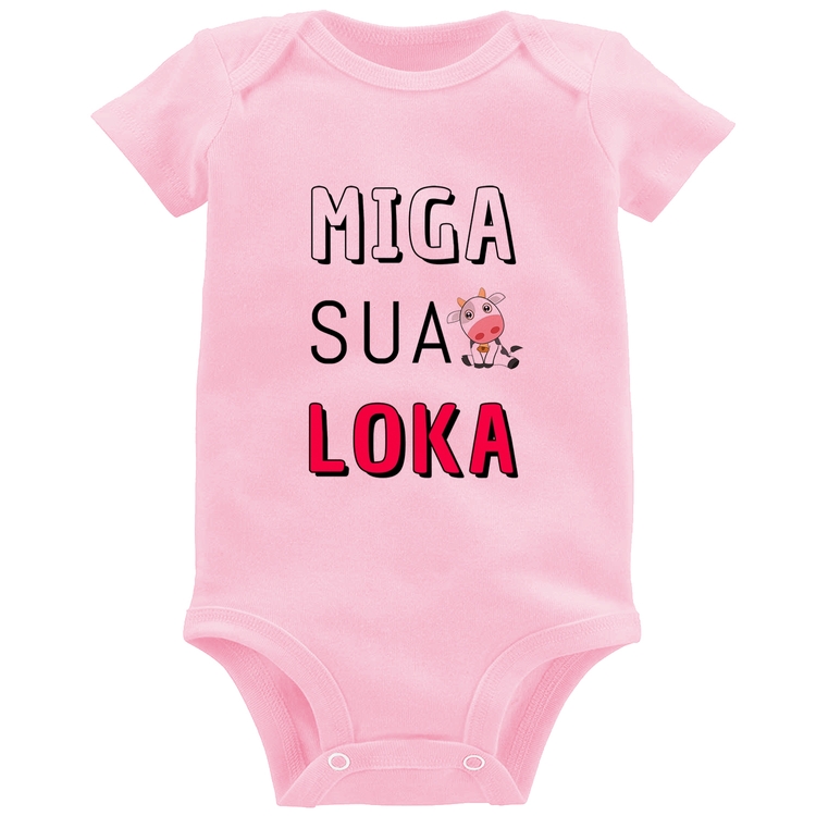 Body Bebê Miga Sua Loka - Rosa Bebê