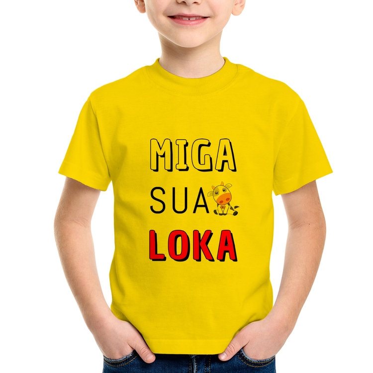 Camiseta Infantil Miga Sua Loka - Amarela