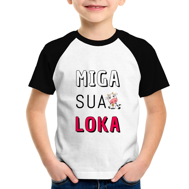 Camiseta Raglan Infantil Miga Sua Loka