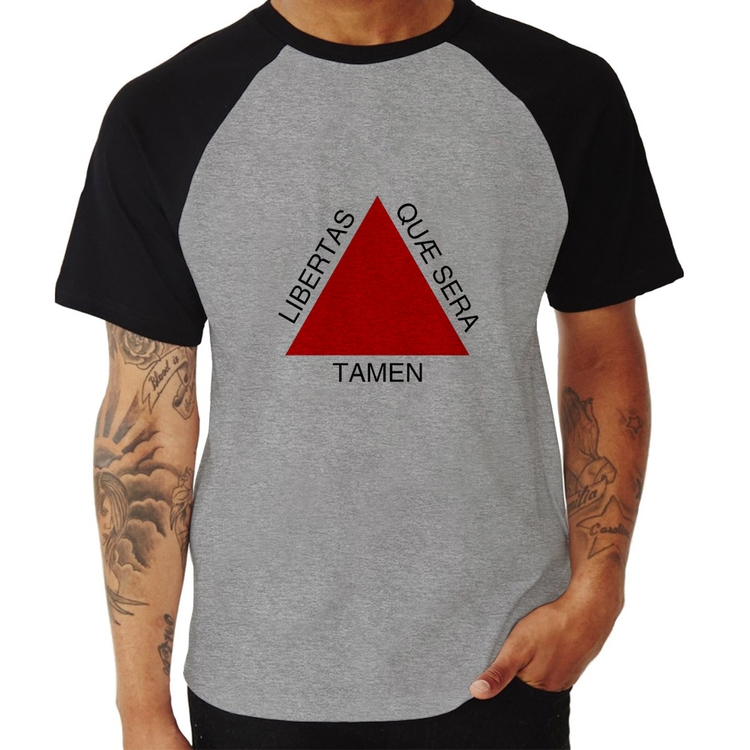Camiseta Raglan Minas Gerais - Cinza/Preto