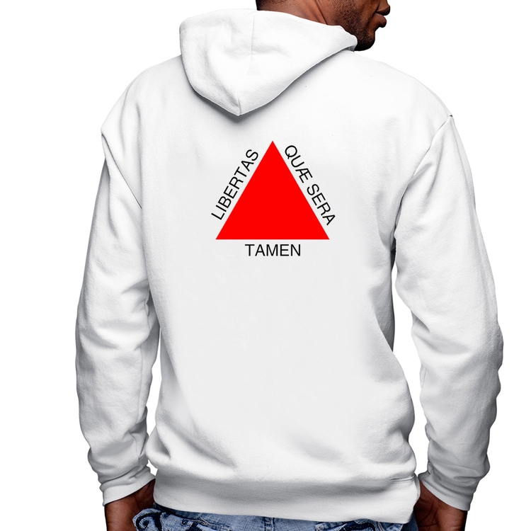 Blusa Moletom Minas Gerais Masculina com Capuz e Zíper - Branca