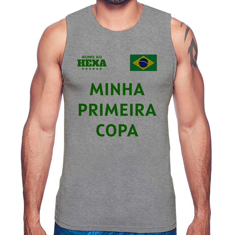 Regata Minha Primeira Copa do Mundo - Cinza