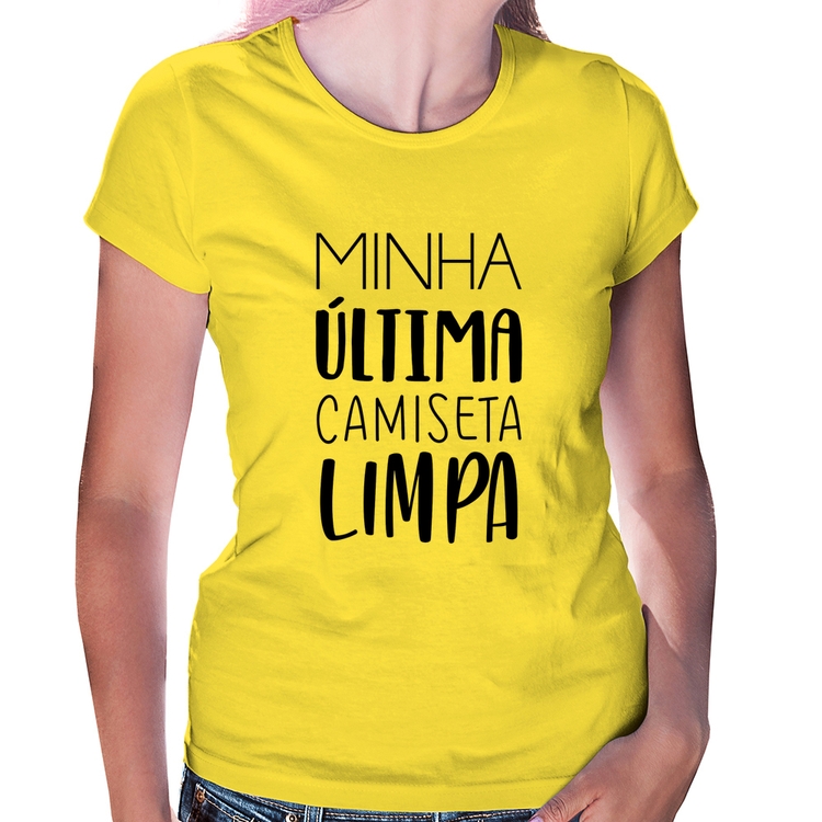 Baby Look Minha última camiseta limpa - Amarela