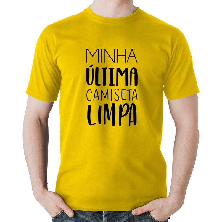 Camiseta Algodão Minha última camiseta limpa - Amarela