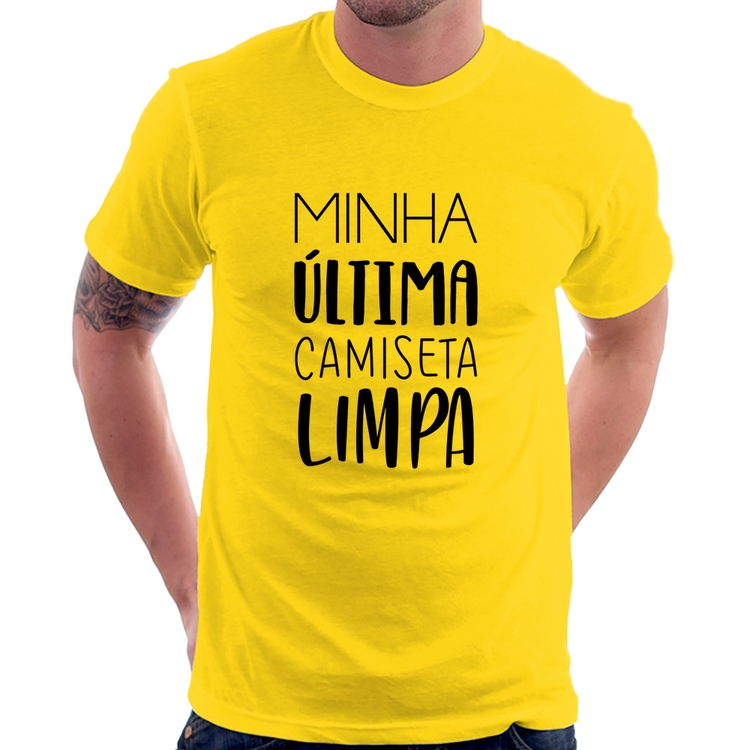 Camiseta Minha última camiseta limpa - Amarela