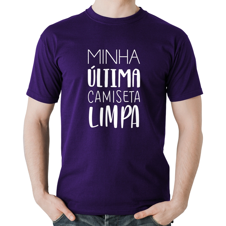 Camiseta Algodão Minha última camiseta limpa - Roxa