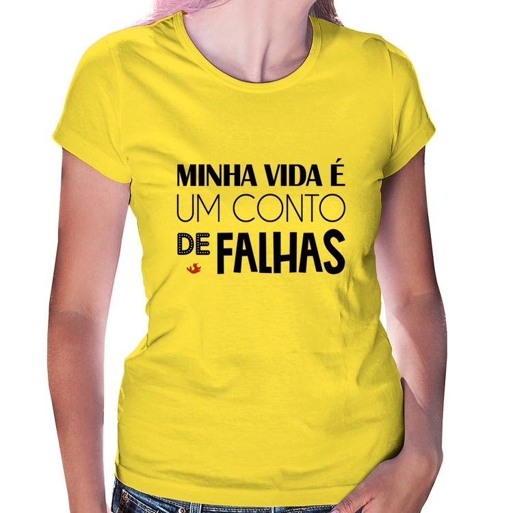 Baby Look Minha vida é um conto de falhas - Amarela