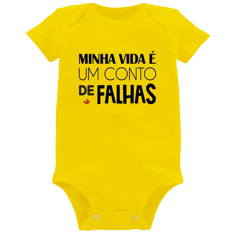 Body Bebê Minha vida é um conto de falhas - Amarelo