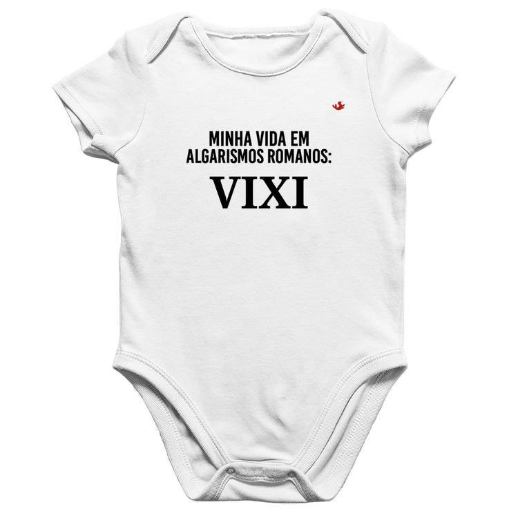 Body Bebê Algodão Minha vida em algarismos romanos - Branco