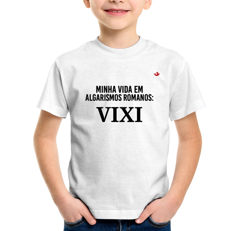 Camiseta Infantil Minha vida em algarismos romanos