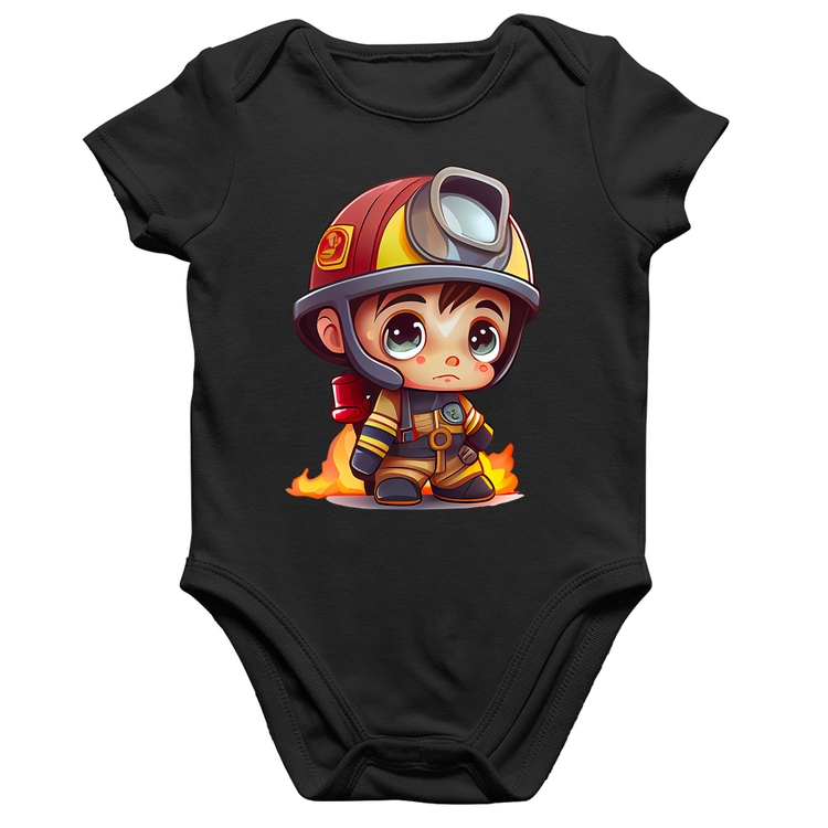 Body Bebê Algodão  Mini Bombeiro 