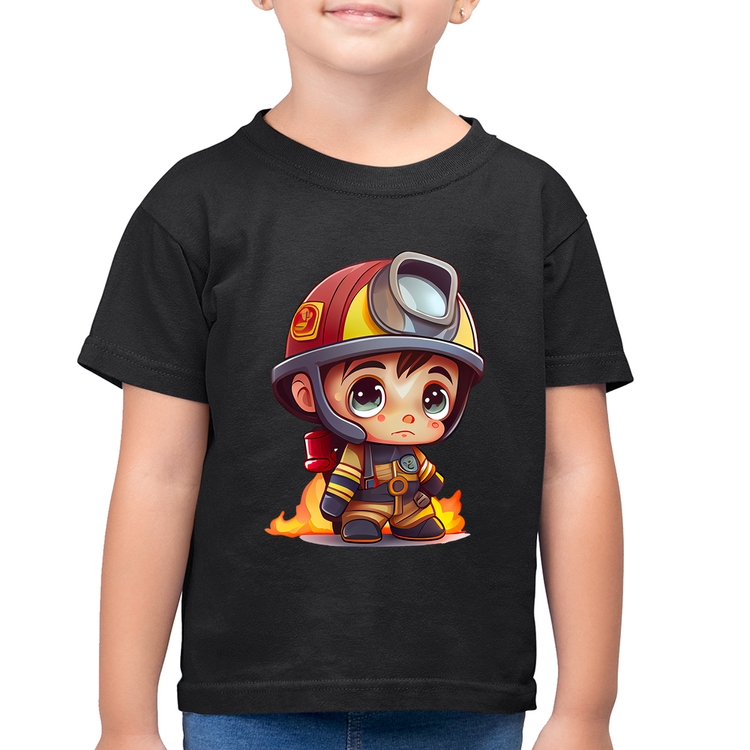 Camiseta Algodão Infantil  Mini Bombeiro 
