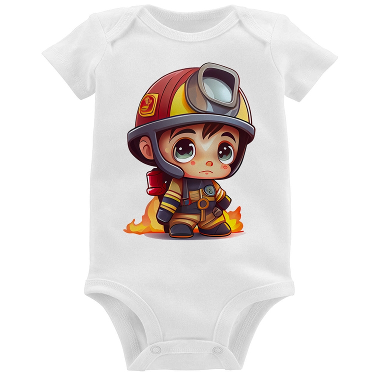 Body Bebê  Mini Bombeiro 