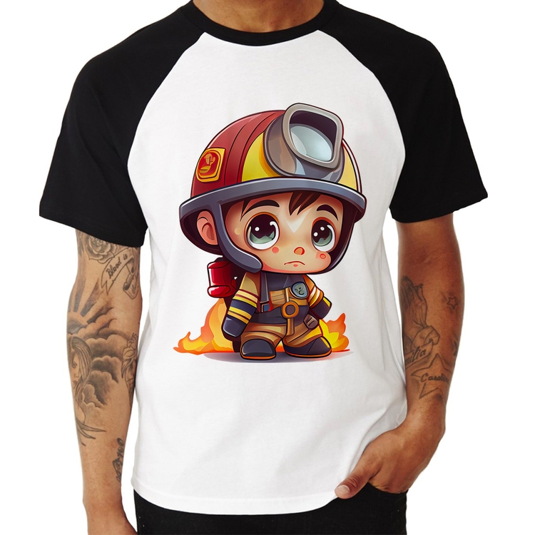 Camiseta Raglan  Mini Bombeiro 