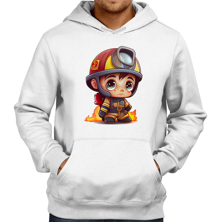 Moletom  Mini Bombeiro  - Branco