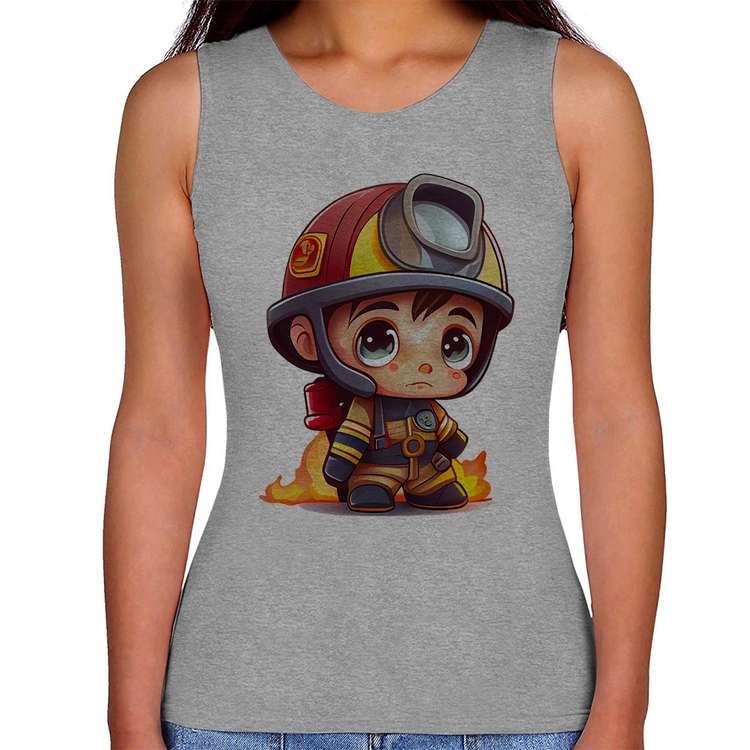 Regata Feminina  Mini Bombeiro  - Cinza