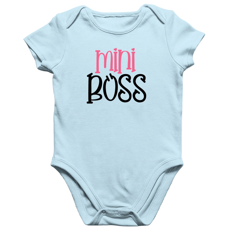 Body Bebê Algodão Mini Boss - Azul Bebê