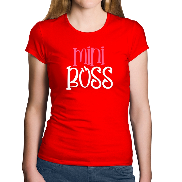 Baby Look Algodão Mini Boss - Vermelha