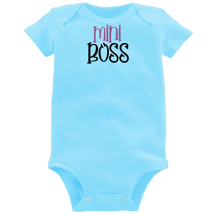 Body Bebê Mini Boss - Azul Bebê