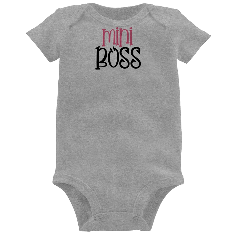 Body Bebê Mini Boss - Cinza